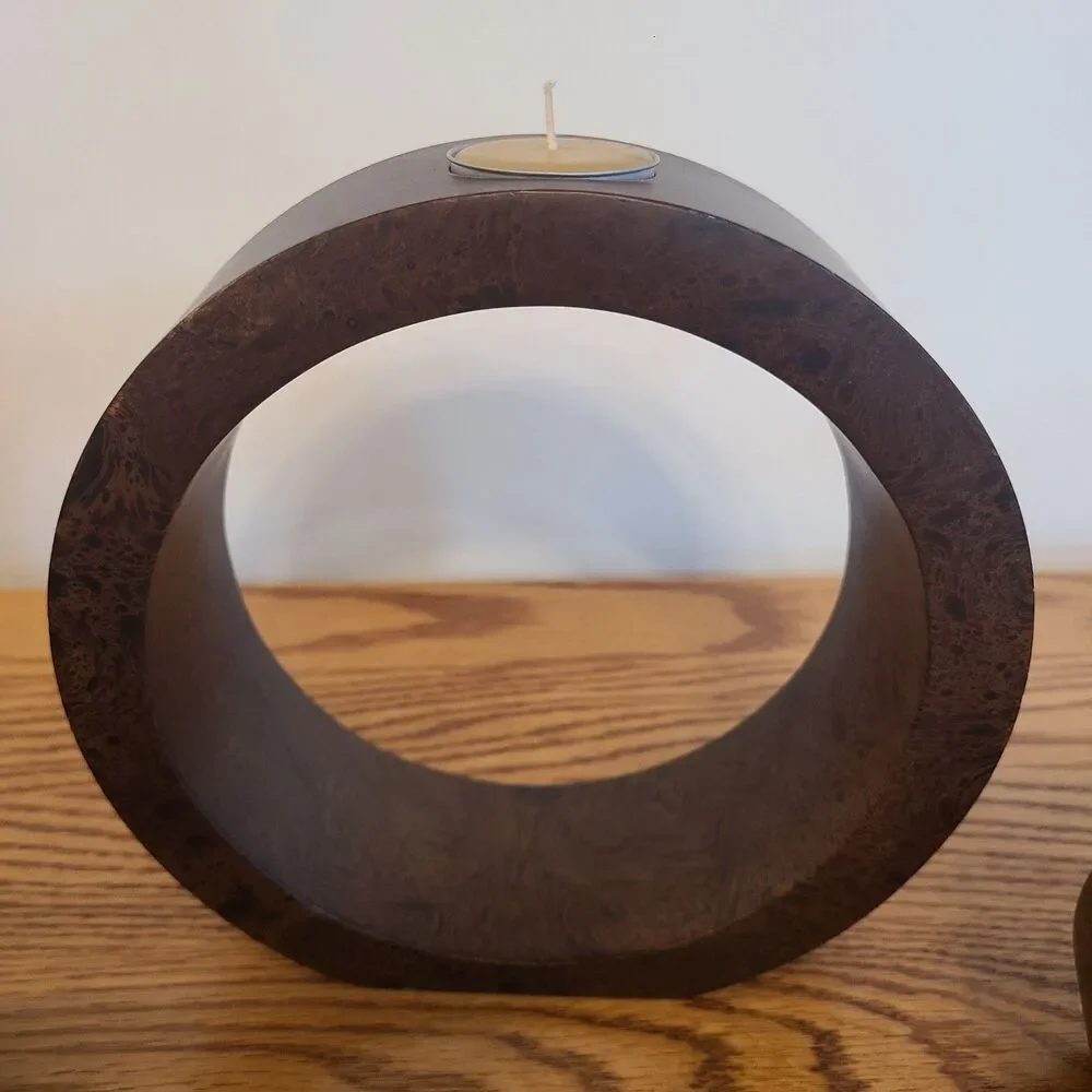 Zodax Nested Tealight Trio Candle Holders Handcrafted From Wood Unique Design